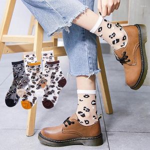 Women Socks Sexy Lace Mesh Fishnet Mixed Fiber Transparent Stretch Elasticity Ankle Net Yarn Thin Leopard Cool 1pair 2pcs