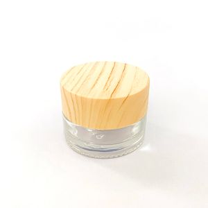 Zubehör Holzmaserung Kappe Wachsglas 5 ml für dickes Öl Creme Sammlung Glasgefäße Tank Make-up Probe Kosmetikbox Aufbewahrung Flaschenhalter
