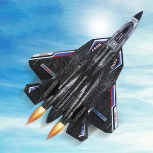 RC Plane SU-57 med LED-ljus 2.4G Electric Remote Control Glider Radio Airplanes EPP Foam Aircraft Toys for Kids 231227