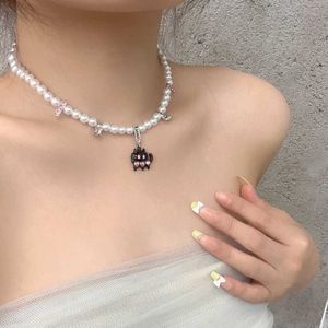 2024 Designers Purple Cat Pearl Necklace Light Luxury and Nisch Design High-End Sweet and Cool Style Collarbone Chain Simple and Fashionable Necklace Trend