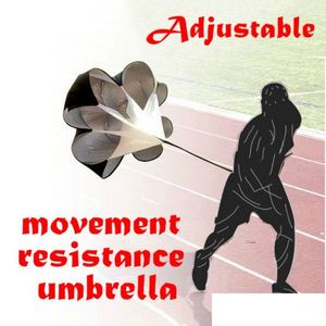 Equipamento de treinamento 56 polegadas Resistência de velocidade ao ar livre Pára-quedas Agilidade Guarda-chuva Corda Running Chute Futebol Futebol Gota Entrega Spor Dhhti