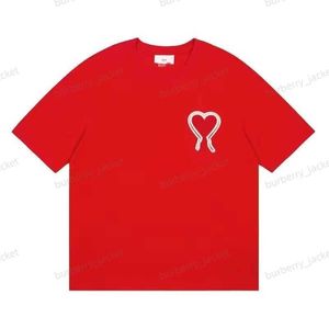 Amis Paris T-shirt de luxe pour femme Marque T-shirts pour hommes Red Love Tees Designers Heart Print Summer Tops Casual Coton Manches courtes LMLJ