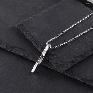 Pendant Necklaces Men Spiral Long Necklace Country Hip Hop T-shirt Accessory Couple Titanium Steel Do Not Fade Gift