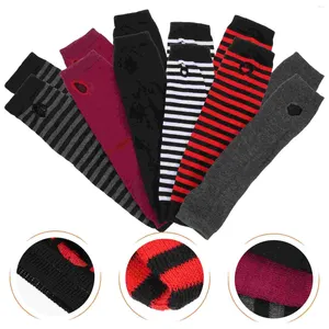 Knee Pads 6 Pairs Fingerless Cotton Long Wristlet Man Arm Cuff Sleeves Women Warmer Warmers Thermal Gloves For