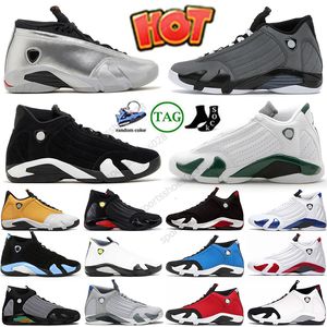 Jumpman 14 Basketball Shoes 14s Mans Big Size 13 Retros Black White Light Graphite Metallic Silver Black University Blue Jodas Designer Trainers Sneakers