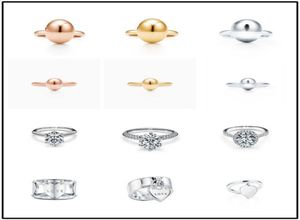 925 Srebrna biżuteria z koralikami Tff Men Mid Finger Pierścień Seria Kobiet Kobiet Mody Matki Piękne biżuterię Złote Pierścienie na Q01801888