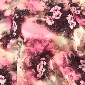 Clothing Fabric Flower Silk Stretch Satin Anti-wrinkle Breathable Cloth Cheongsam Dress Chinese FHG02