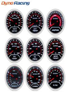 Dynoracing 2 Zoll 52 mm Ladedruckanzeige für Autos, bar, psi, Abgastemperatur, Wassertemperatur, Öltemperatur, Ölpresse, Luft-Kraftstoffanzeige, Voltmeter, Drehzahlmesser, 7572074