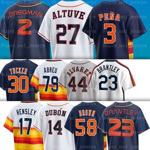 Alex Bregman Astros Jose Altuve camisa de beisebol Yordan Alvarez Kyle Tucker Jake Meyers Jeremy Pena Nolan Ryan Craig Biggio José Abreu Yainer Diaz Cesar Salazar