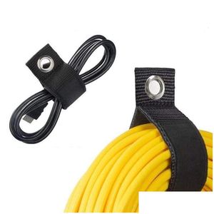 Annan hemlagringsorganisation Nylon Heavy Duty Extension Cord Holder Organizer Hook Loop Storage Strap Garage Slang Rope Wrap Hange DHVFI