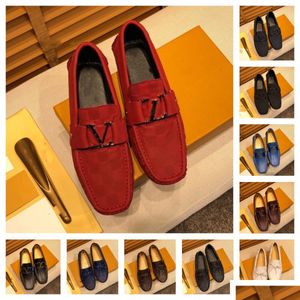 2023 lyxmärke tryckt mönster män klänning skor platt casual sko affärskontor oxfords äkta läder designers metall spänne s dhfzb