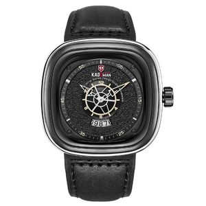 Kademan marca na moda fashon legal grande dial relógios masculinos relógio de quartzo calendário tempo de viagem preciso negócios masculino relógios de pulso305r