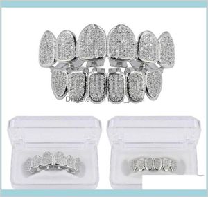 Grillz Dental Body Hip Hop Jewelry Mens Diamond Teeth Forme Scarms Gold Out Grills Rapper Men Fashion Association Drop 6036183