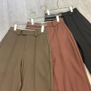 Menas de lã de calça feminina para mulheres de alta qualidade de alta qualidade textura sofisticada de textura sofisticada outono e inverno