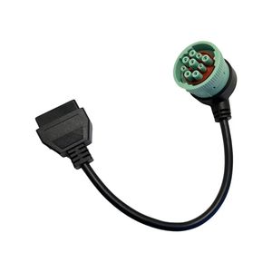 OBD1 Truck Cable For OBD2 Dechi 9PIN Female Green Elbow For 16Pin