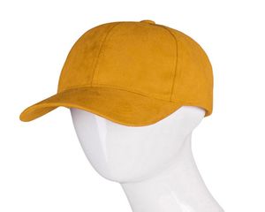 2021新しいファッションソリッドプレーンスエード野球帽子6パネルお父さん男性のための屋外日焼け止め帽子