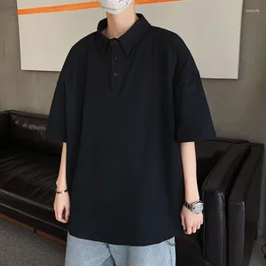 Felpe con cappuccio da uomo in cotone solido estivo manica corta Polo da uomo felpe moda semplice casual oversize abbigliamento di alta qualità Harajuku Top