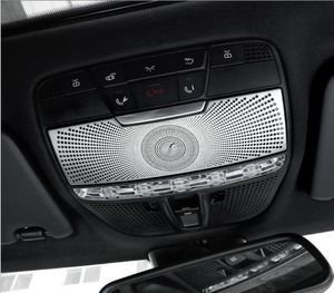 Adesivo per auto in acciaio inossidabile Decorazione del pannello luminoso da lettura sul tetto Decorazione della copertura della lampada a cupola per Mercedes 2015-2018 Classe C W205 GLC X253 5.08682645