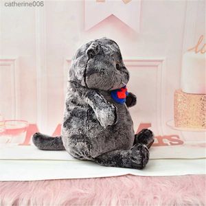 Doldurulmuş Peluş Hayvanlar Yaratıcı Taklit Kedi Süper Yumuşak Peluş Oyuncak Yastığı Sevimli Kedi Bebek Çocuk Çocuklar Uyku Dolls kızlar Noel Tatil Hediyeleri 231228