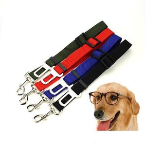 Dog Collars Leashes Dog Car Car Seat Belt Safety Protector Travel Clip Pet Accessories調整可能な子犬リーシュカラーブレイクアウェイソリッドハーDHSFR