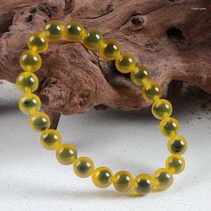 Strand Agate Scattered Beads Blue Yellow Sugar Heart Bracelet