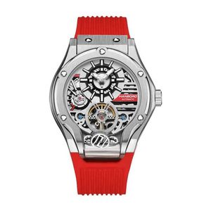Hanboro Watch Brand Limited Edition hela automatiska mekaniska män tittar på svänghjul lysande mode man klocka reloj hombre309z