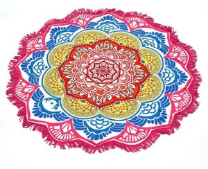 147147 cm topi di tela da asciugamano da yoga rotondo arredamento a tappeto con fiori con motivi circolari tovaglia da spiaggia mat5415848