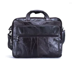 Briefas Nesitu Genuine Leather Mens Office Men Bedra Messenger Bags portfólio de viagens de negócios 15.6 '' Laptop #M9912