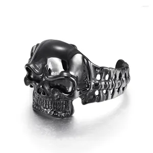 Pulseira de aço inoxidável masculino europeu e americano jóias dominador estilo punk crânio pulseira de titânio