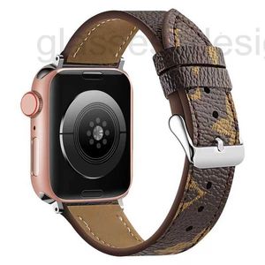 Bandas Designer Straps Gift Watchbands para Apple Band 45mm 42mm 38mm 40mm 44mm 49mm Bandas Pulseira de Couro Pulseira Moda L Flor Pulseira Quadrada iWatch 8 7 6 5 4 SE