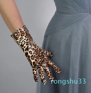 Five Fingers Luves Leopard Long 40cm Emulação de couro patente