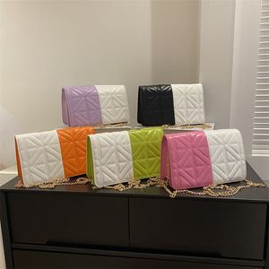 Fashion Patchwork Color Block Rhomboid Shoulder Bags for Women Hot Sale Casual Star PU Leather Handbag FMT-4136