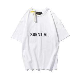 Beauty Essential T Shirt dla mężczyzn Ropa prasowane litery kleju luźne okrągły szyję High Street Fashion Men i kobiety Krótkie rękawy T-shirty