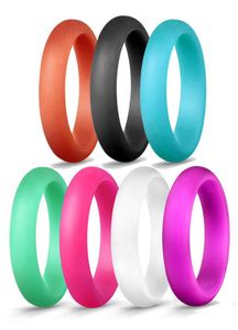 Moda 57mm Silicone Wedding Rings Solid Color Women S Hipoalergênico Banda de Oring