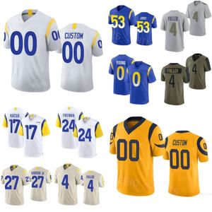 Kind Mann Frauen Fußball 27 Darrell Henderson Jr Jersey 17 Puka Nacua 53 Ernest Jones 4 Fuller 56 Christian Rozeboom 97 Michael Hoecht 2 Russ Yeast 24 Royce Freeman