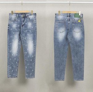 디자이너 New Mens Purple High Street 패션 브랜드 남성 디자이너 청바지 찢어진 자전거 타는 사람 Slim Fit Motorcycle Denim Jean V6N2#