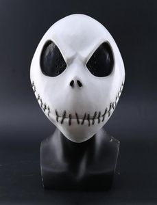 Nowy koszmar przed świętami Bożego Narodzenia Jack Skellington White Latex Mask Movie Cosplay Props Halloween Party Piscovous Horror Mask T2757420