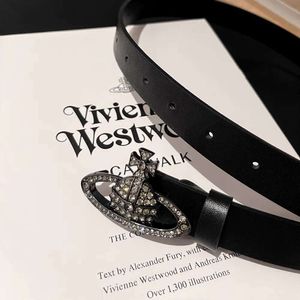 Designer Viviane Westwoods Belt Empress Dowager Saturn Full Diamond Belt fashionabla och lyxbälte med jeans dekorativt bälte för kvinnor ljus lyx tunt bälte
