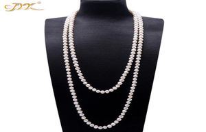 JYX Pearl Sweater Necklaces Long Round Natural White 89mm Natural Freshwater Pearl Necklace Endless charm necklace 328 2011046269931