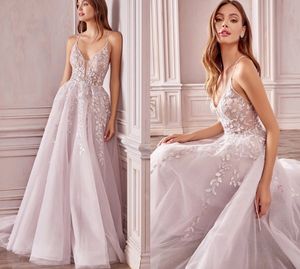 2024 Princess A-Line Women Wedding Dress V Neck Backless Lace Embroidery Applices Tulle Bride Gowns Boho Plus Size Vestido de Noiva