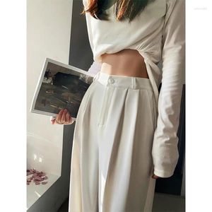 Pantaloni da donna Y2K Vestiti Pantaloni da completo bianchi Estate Casual Trascinando il pavimento Dritto Gamba larga Stile coreano 2023