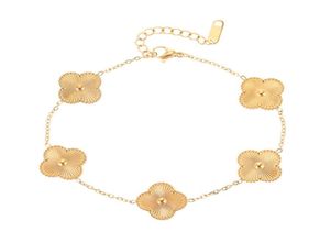 Charm Bracelets Luxury Clover Pendant Stainless Steel Necklace Bracelet Elegant Women Gift Jewelry270h4487579