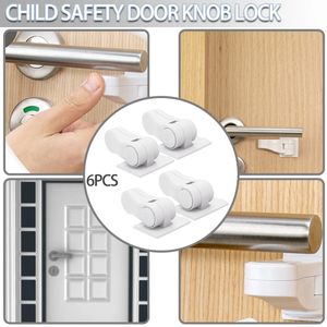 Children Safety ABS Anti Open Handle Locks Door Lever Kids Doors Selfadhesion Home Protection 231227