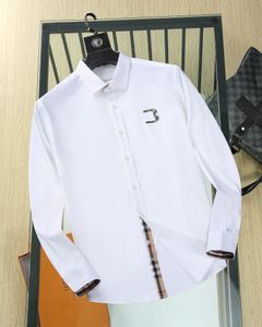 Designer Shirts Mens casual shirts quality designer business tees classic long Sleeve Shirt white22