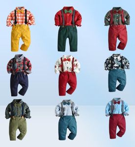 9 Styles pojkar kläduppsättning klänningskjorta med bowtie suspender pants barn kläder set outfits spårdräkter 3m6y boutique4999532