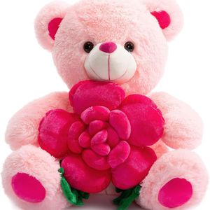 20CM Valentine's Day Love Bear Doll Pink Rose Teddy Bear Plush Toy Birthday Gift Wholesale