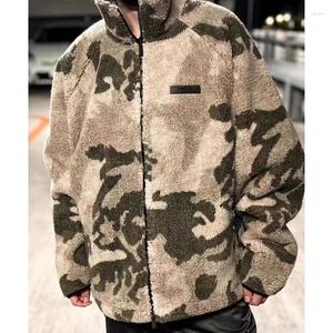 Männer Jacken Komplex Linie weit von Gott Tarn Lamm Kaschmir Jacke Fleece Coat American Herbst Winter Stand Halsbandpullover