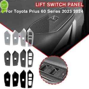 Accessories New Rhd for Toyota Prius 60 Series 2023 2024 Interior Car Carbon Fiber Window Glass Lift Button Switch Cover Trim Door Armrest Pan