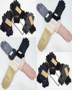 Design Faux Fur Style Gloves for Women men Winter Outdoor Warm Five Fingers Artificial Leather Glove Whole203Z1359978