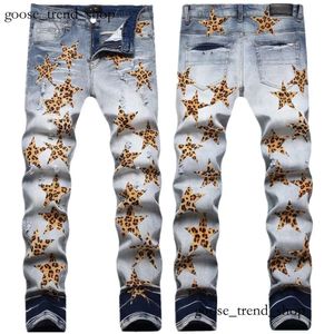 Pantolon erkek boyutu amirs sokak paneli nakış yıldızı pantolon 214 erkek deliği yüksek yama yıldız pantolonlar kadın streç slim fit tasarımcı kot 256